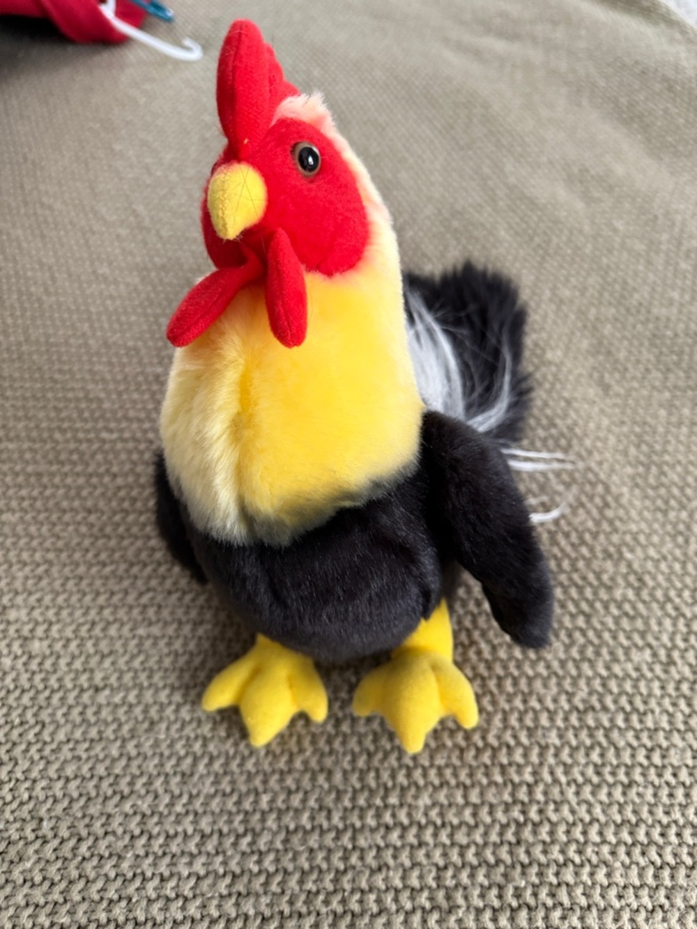 Good quality. Plush Rooster Toy - Red, Yellow & Black
